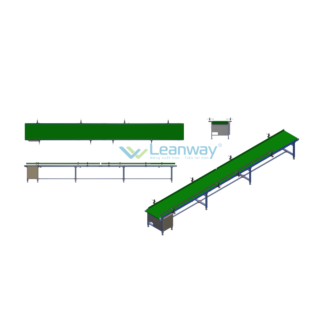 Băng tải belt vận chuyển hộp nặng