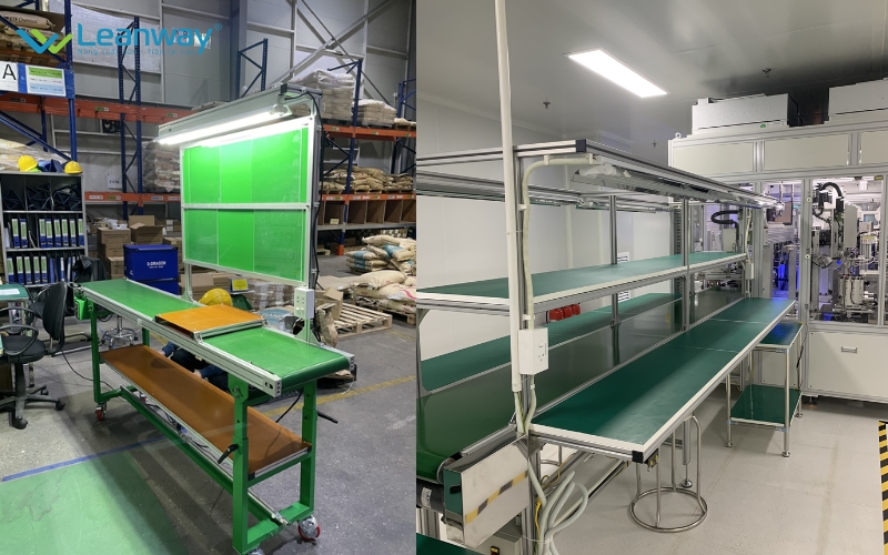 Băng tải và bàn đóng hàng giúp nâng cao hiệu quả làm việc