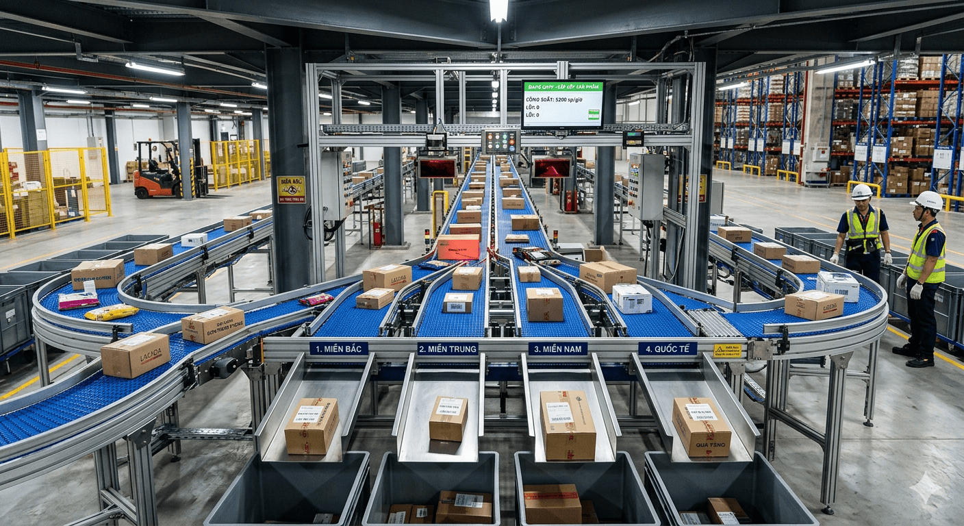 Băng tải phân loại sản phẩm